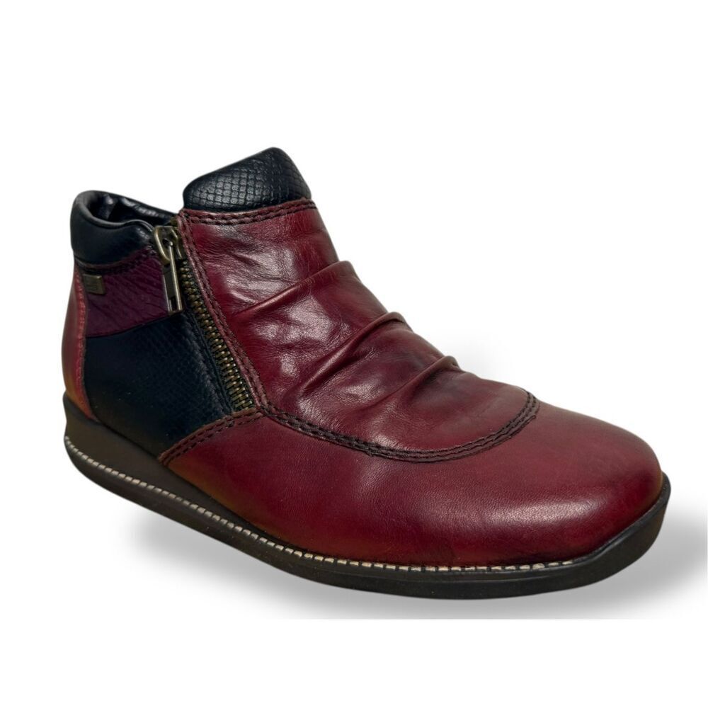Rieker‎ Daphne Women’s EU 36 US 6 Leather Ankle Boots Burgundy Wool Lined 44280